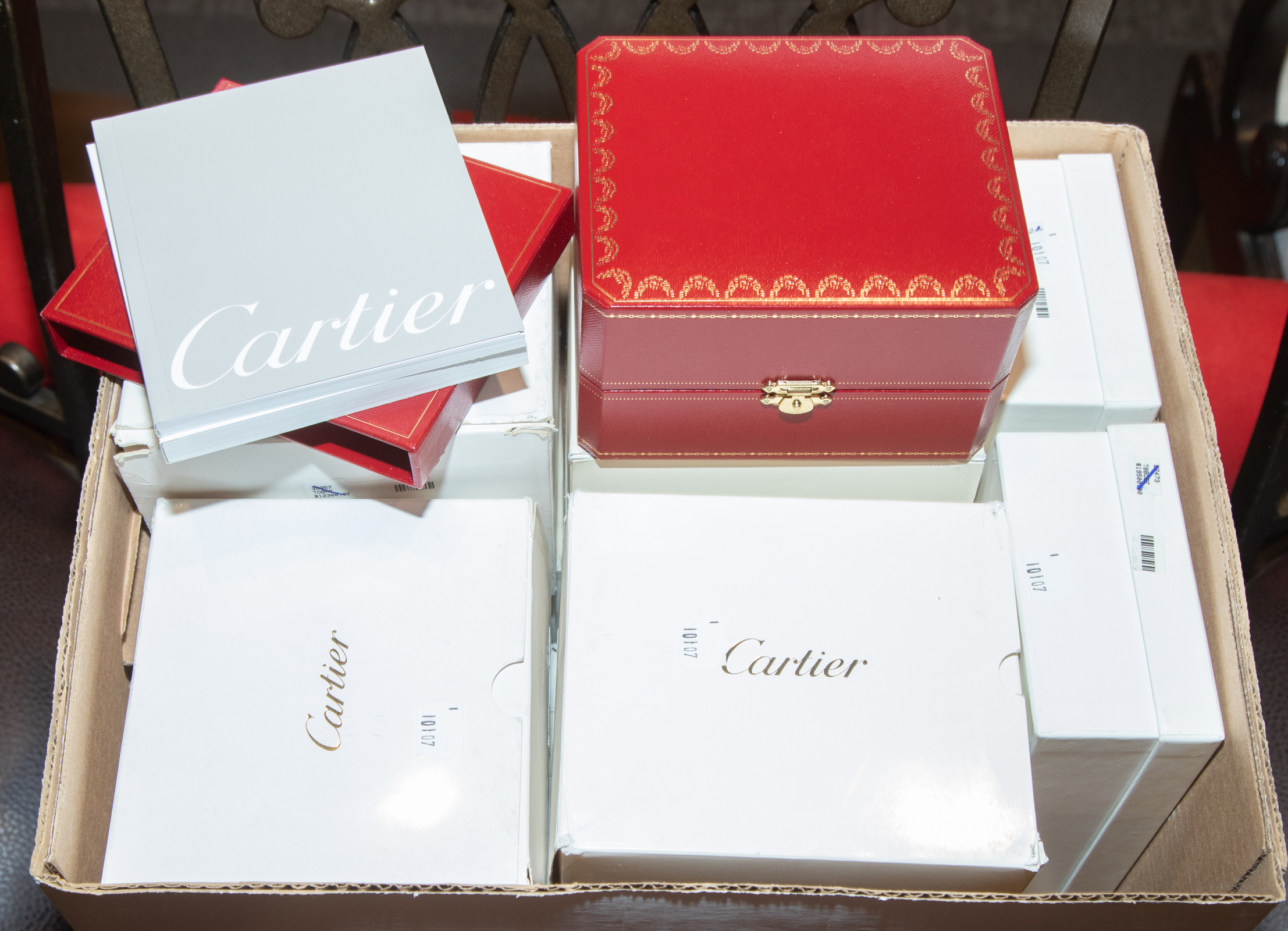 TEN CARTIER BOXES IN LIKE NEW