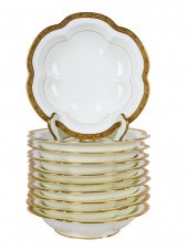 TEN CAULDON GOLD-RIMMED PORCEL