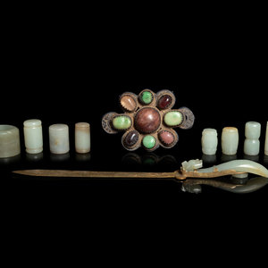 Ten Celadon Jade and Hardstone