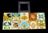 TEN CERAMIC ART NOUVEAU TILES,