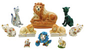 TEN CERAMIC FELINE FIGURINES I