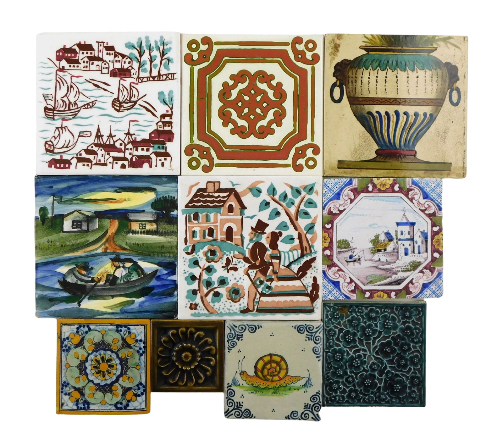 TEN CERAMIC TILES, SOME POSSIBLY
