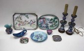 TEN CHINESE ENAMELED TABLEWARE