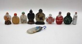 TEN CHINESE HARDSTONE SNUFF BO
