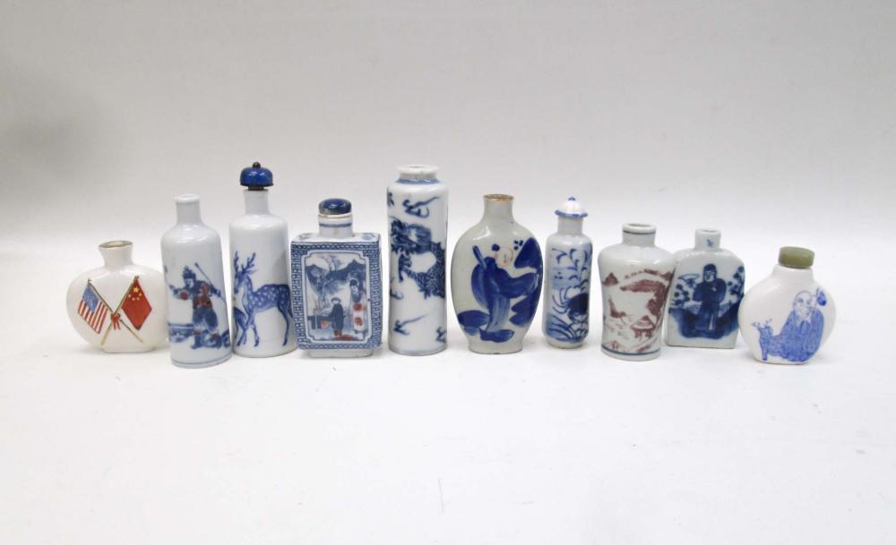 TEN CHINESE PORCELAIN SNUFF