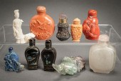 TEN CHINESE SNUFF BOTTLES 19TH