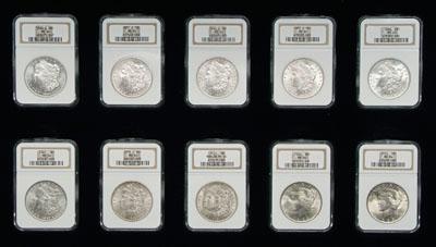 Ten choice BU U.S. silver
