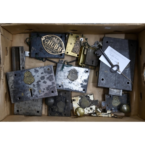 Ten Chubb steel or brass door and