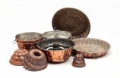TEN COPPER FOOD MOLDS. Ninetee