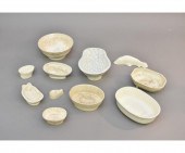 Ten creamware culinary molds,