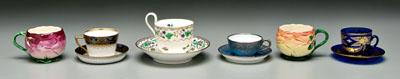 Ten cups, eight saucers: five