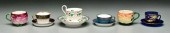 Ten cups, eight saucers: five