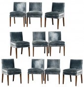 TEN CUSTOM UPHOLSTERED DINING
