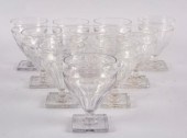 Ten cut glass rummers with flu