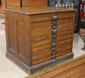 TEN-DRAWER OAK TYPESETTER'S CH