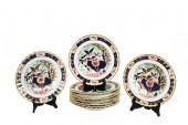 TEN ENGLISH IMARI DECORATED EA