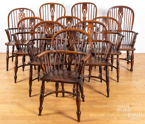 TEN ENGLISH OAK AND YEWWOOD