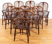 TEN ENGLISH OAK AND YEWWOOD DI