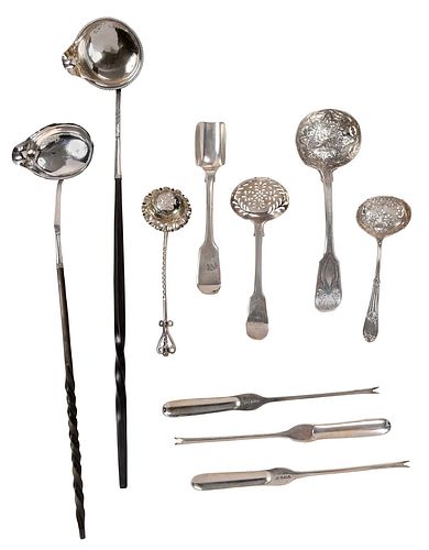 TEN ENGLISH SILVER SERVING