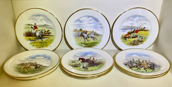 Ten equestrian hand painted and