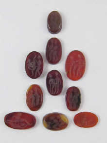 Ten erotic intaglio seals.