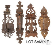 TEN EUROPEAN WROUGHT IRON HARD