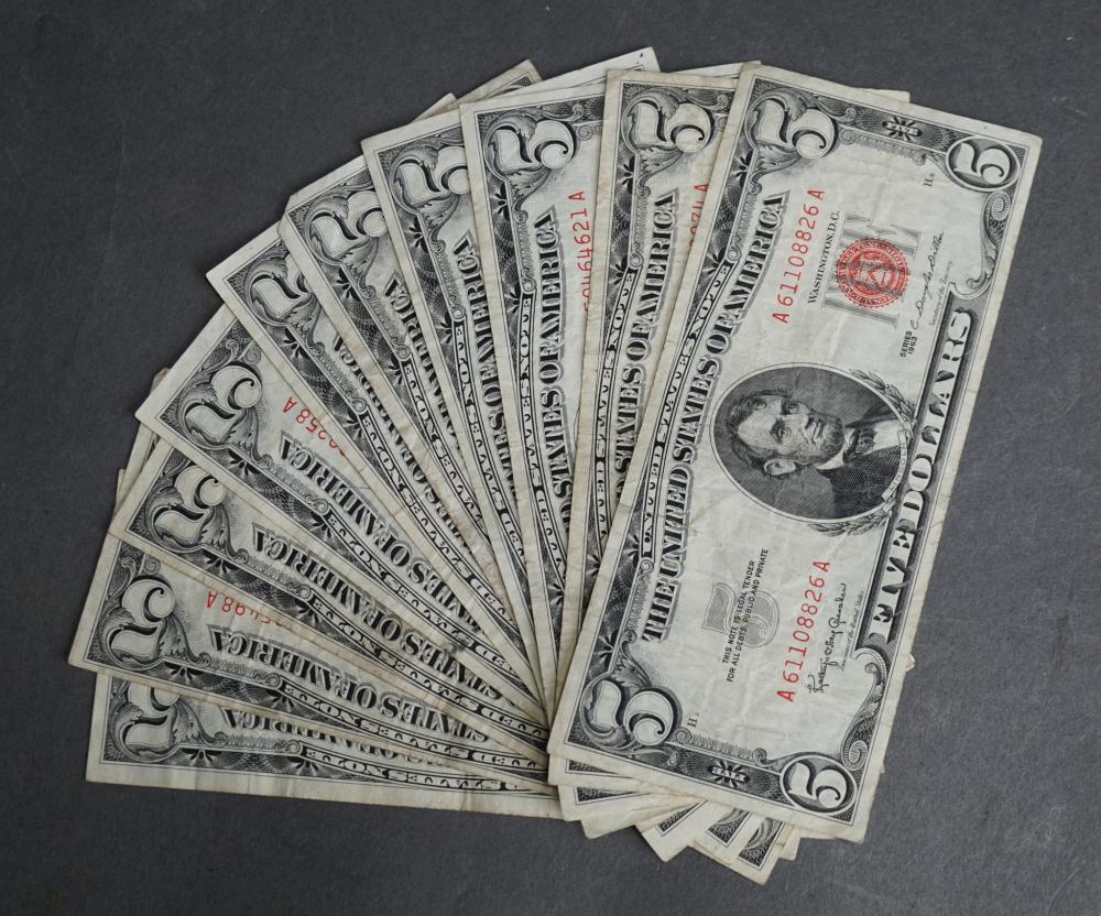 TEN FIVE-DOLLAR NOTES (RED SEAL),