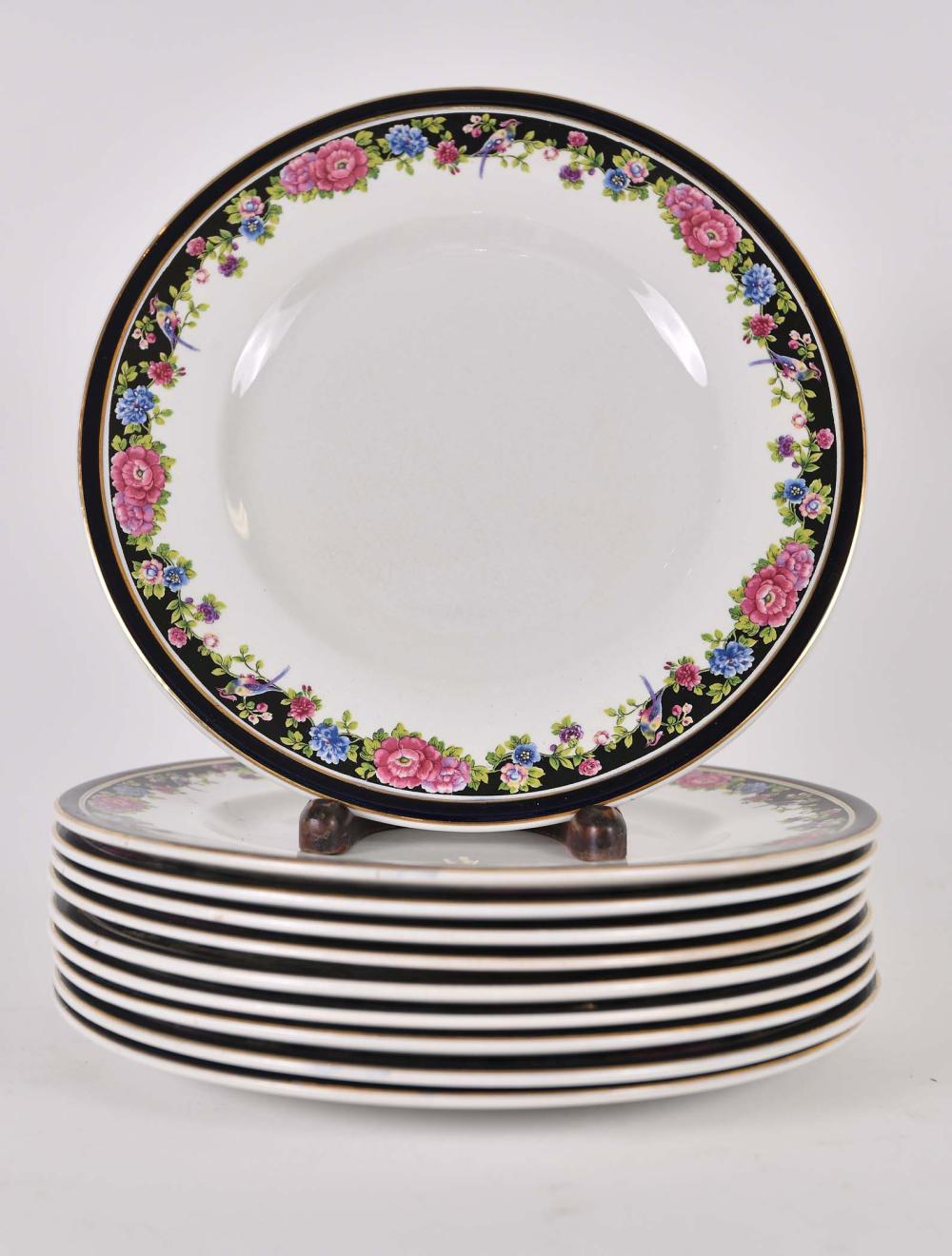 TEN FOLIATE & BIRD DECORATED
