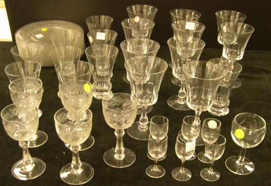 Ten Fostoria Georgian pattern