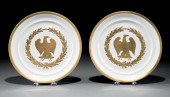 TEN FRENCH PORCELAIN GILT-DECO