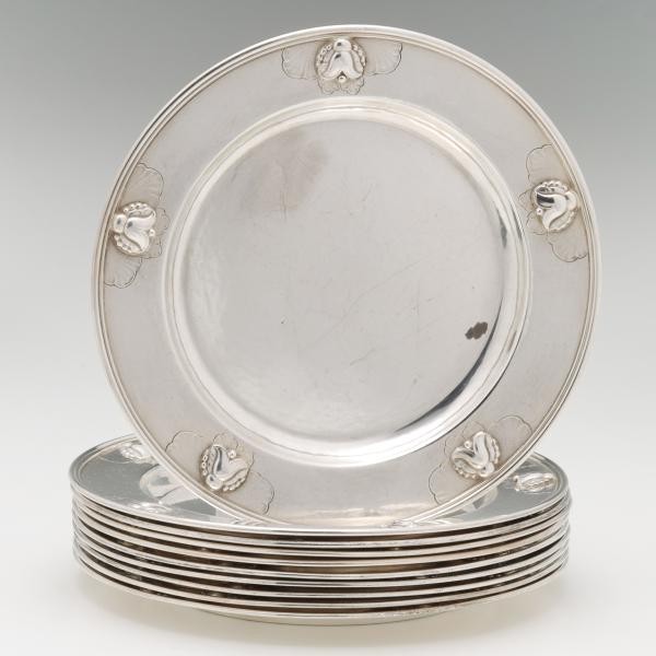 TEN GEORG JENSEN SILVER BLOSSOM