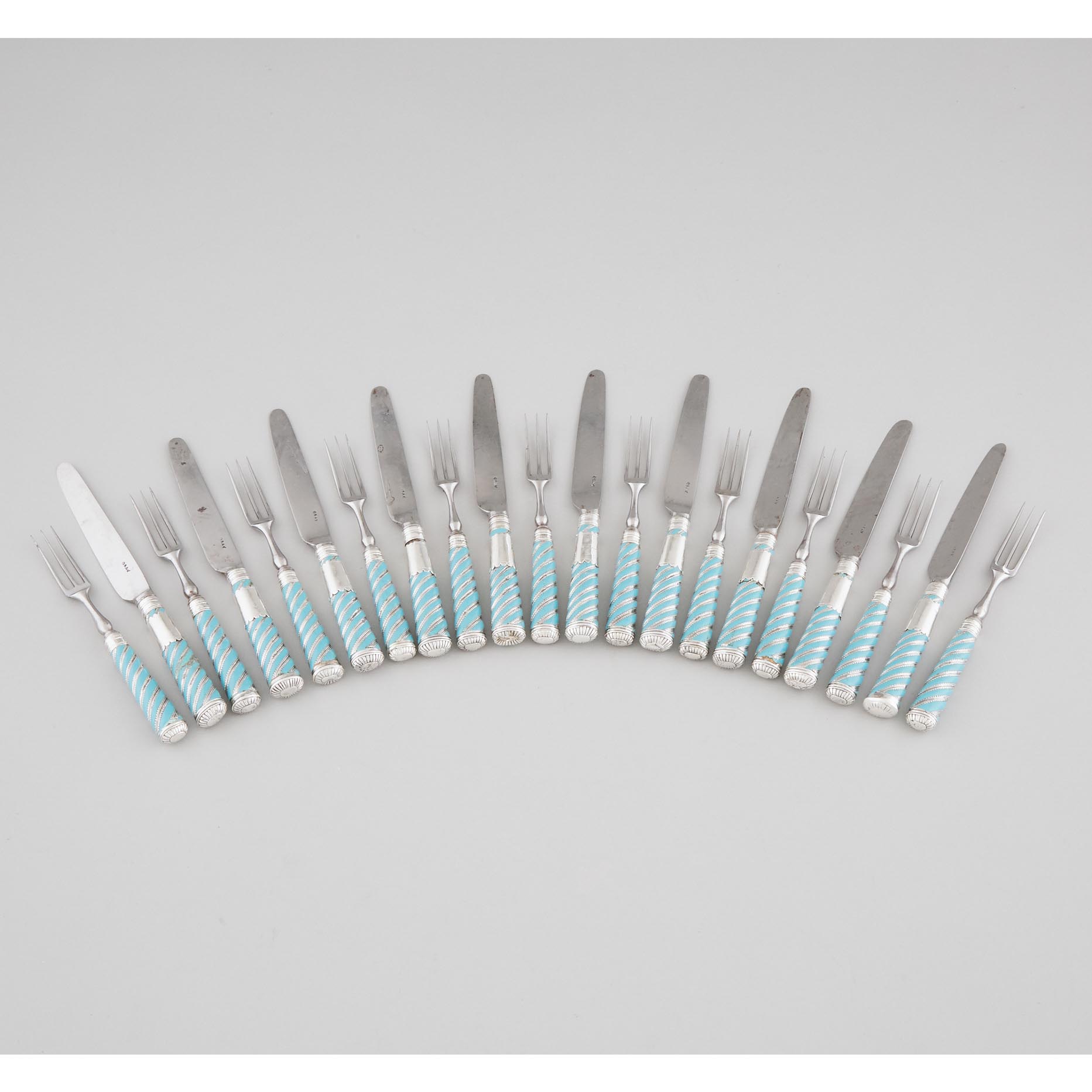 Ten George III Silver and Turquoise