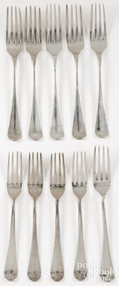TEN GEORGIAN SILVER DINNER FOR