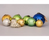Ten German glass kugels, 19th