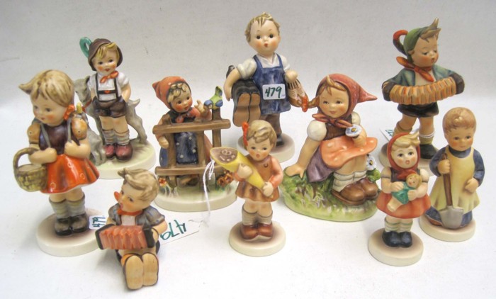 TEN GERMAN HUMMEL FIGURINES:
