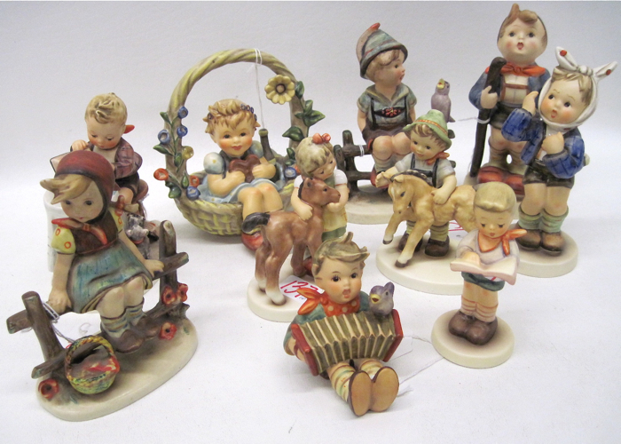 TEN GERMAN HUMMEL PORCELAIN