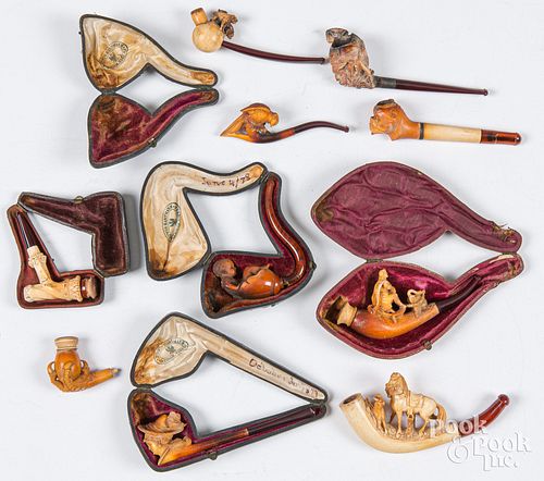 TEN GERMAN PIPES, INCLUDING
