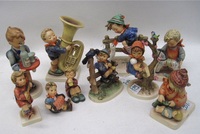 TEN GERMAN PORCELAIN HUMMEL