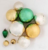 TEN GLASS KUGEL CHRISTMAS ORNA