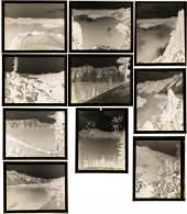 TEN GLASS NEGATIVES OF CRATER