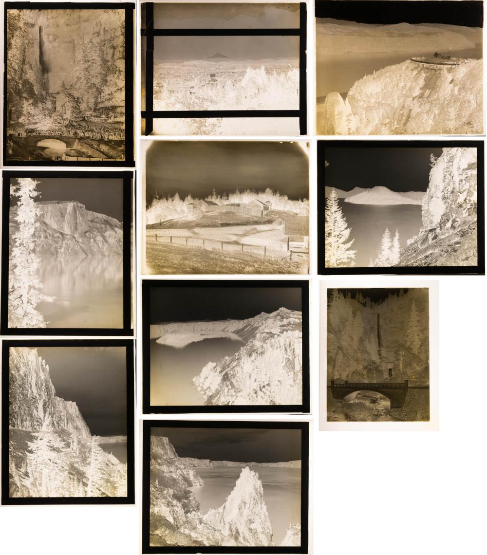 TEN GLASS NEGATIVES OF CRATER