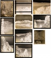 TEN GLASS NEGATIVES OF CRATER