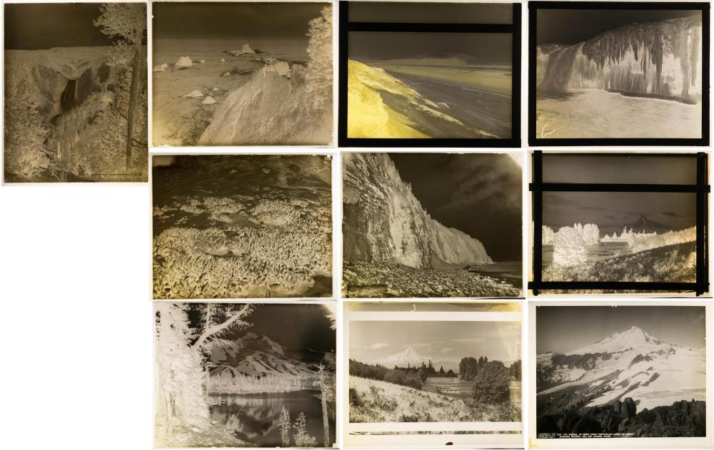 TEN GLASS NEGATIVES/POSITIVES OF