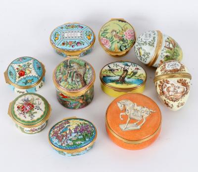 Ten Halcyon Days enamel boxes,