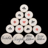 TEN HAND PAINTED IVORY WHIST C