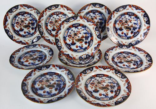 TEN IRONSTONE IMARI PATTERN