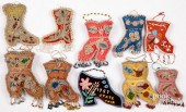 TEN IROQUOIS INDIAN BEADED SHO