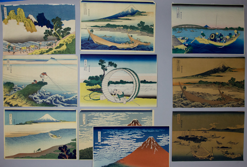 TEN JAPANESE WOODBLOCK PRINTS after