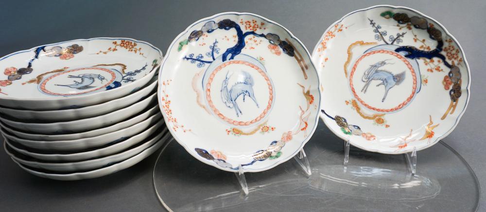 TEN KAKIEMON PORCELAIN PLATES, D: 9
