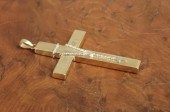 TEN KARAT TWO-TONE GOLD CROSS